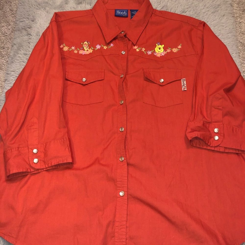 Vintage POOH Orange Shirt with Pooh and Tigger